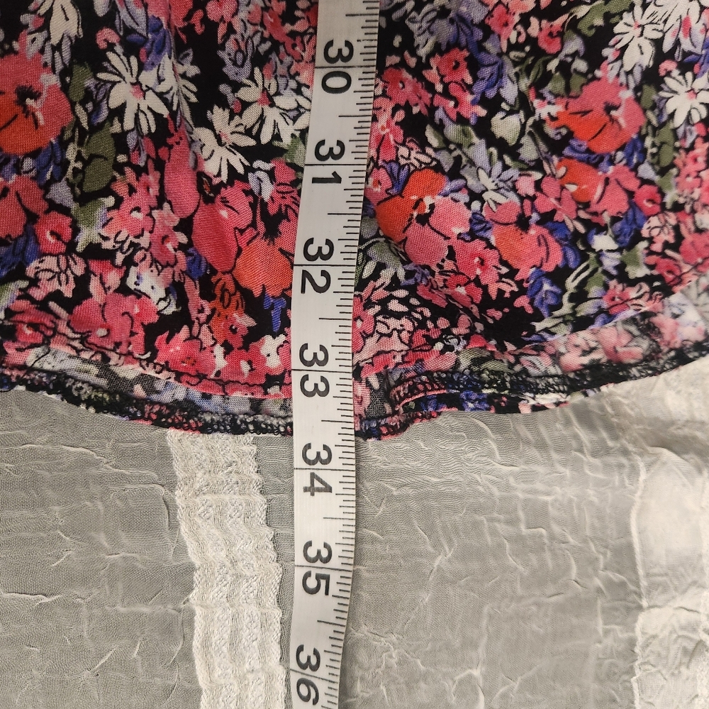 Floral Mini Dress in Pink and Black With Belt - Picture 11 of 11